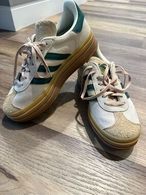 Adidas Gazelle hunter cream and beige shoes